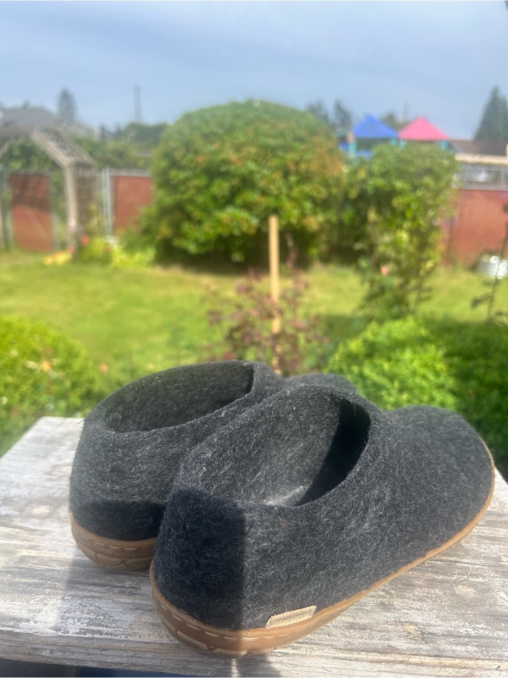 Glerups Women’s Black Slip On Wool Slipper With Honey Rubber Bottom Sz 38/7.5US - Picture 6 of 14